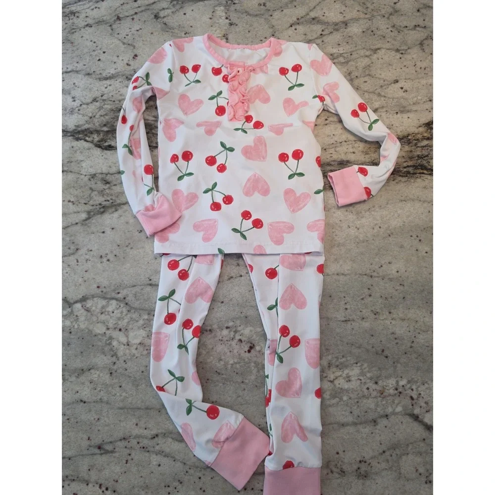 Cecil‎ & Lou cherries and heartslong sleeve pants set/pj set 3T NWOT